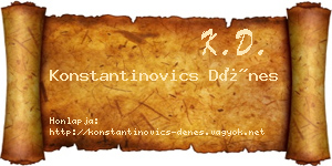 Konstantinovics Dénes névjegykártya