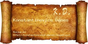 Konstantinovics Dénes névjegykártya